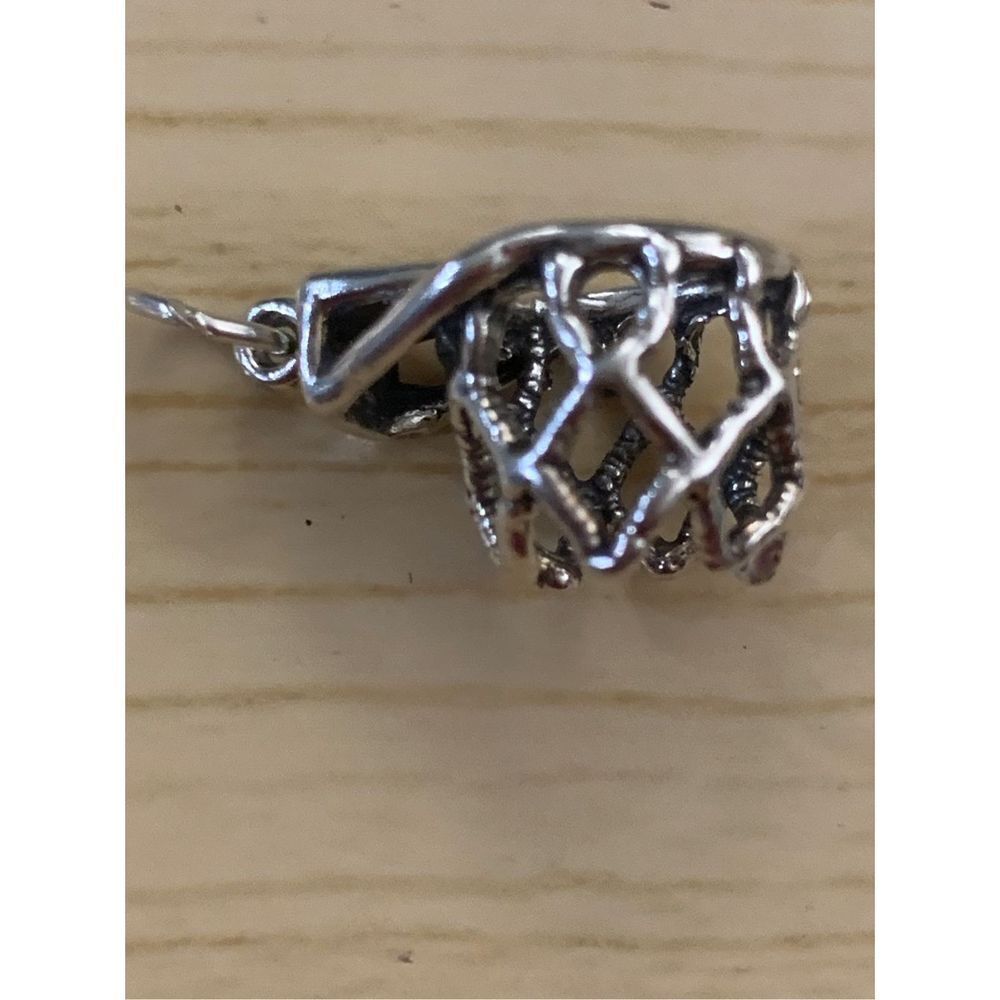.925 Basketball Hoop Sterling Silver Jewelry Charm #sports